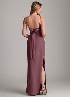 Azazie Mai Bridesmaid Dresses Sangria Sheath Pleated Chiffon Dress image2
