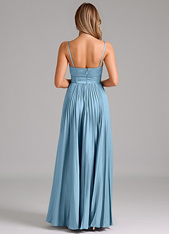Azazie Tyla Bridesmaid Dresses Steel Blue A-Line Sweetheart Neckline Stretch Satin Dress image2
