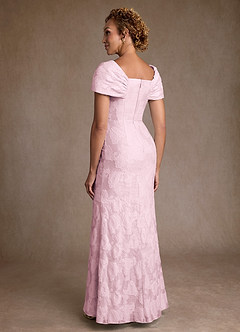 Azazie Amallia Abiti per la Madre della Sposa Abito Sirena in Jacquard Floreale a Spalla Scoperta Jacquard Viola image2