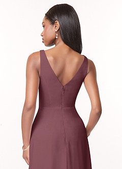 Azazie Nala Bridesmaid Dresses Sangria A-Line Pleated Chiffon Dress image5