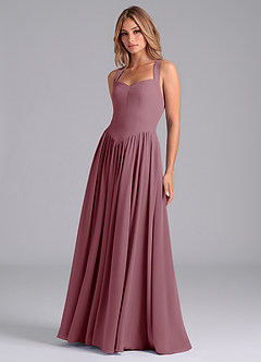 Azazie Francis Bridesmaid Dresses Vintage Mauve A-Line Corset Chiffon Dress image5