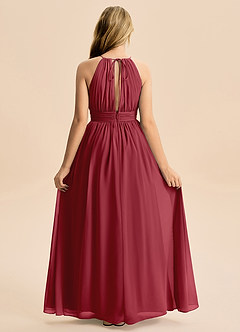 Azazie Noelle Junior Pomegranate A-Line Pleated Chiffon Dress image2