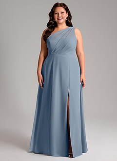 Azazie Phaedra Bridesmaid Dresses Twilight A-Line One Shoulder Chiffon Dress image9