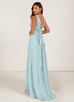Azazie Gertrude Bridesmaid Dresses Mist A-Line Lace Chiffon Dress image5