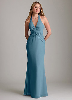 Azazie Valerie Bridesmaid Dresses Bermuda Mermaid Pleated Chiffon Dress image3