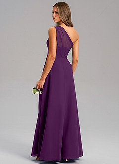 Azazie Phaedra Bridesmaid Dresses Grape A-Line One Shoulder Chiffon Dress image7