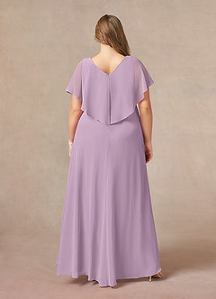 Azazie Eliza Mother of the Bride Dresses Wisteria A-Line V-Neck Pleated Chiffon Dress image2