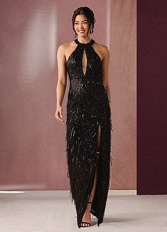 Tammy Black Halter Cut Out Maxi Dress image1