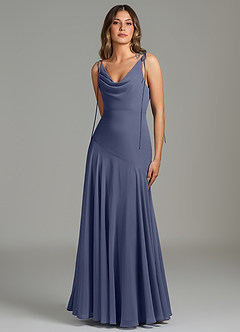 Azazie Dawn Bridesmaid Dresses Stormy Mermaid Pleated Chiffon Dress image3