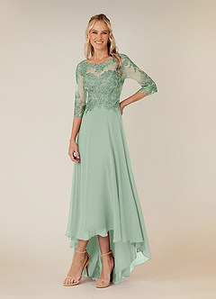 Azazie Monza Mother of the Bride Dresses Agave A-Line Lace Chiffon Dress image1