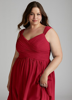 Azazie Angie Bridesmaid Dresses Scarlet A-Line Corset Chiffon Dress image16