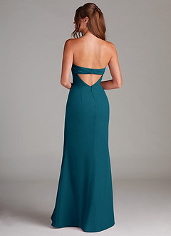 Azazie Leonis Bridesmaid Dresses Ink Blue Sheath Strapless Chiffon Convertible Dress image5