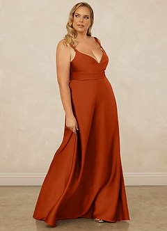 Christian Siriano Bridal for Azazie 1001 Bridesmaid Dresses Paprika A-Line Sweetheart Neckline Stretch Satin Dress image14