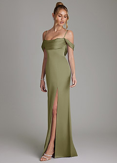 Azazie Nira Bridesmaid Dresses Pistachio Mermaid Corset Stretch Satin Dress image6