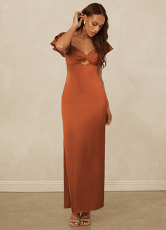 Christian Siriano Bridal for Azazie 1005 Bridesmaid Dresses Cinnamon Sheath Sweetheart Neckline Stretch Satin Dress image5