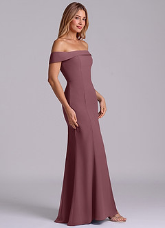 Azazie Luciana Bridesmaid Dresses Sangria Sheath Off the Shoulder Chiffon Convertible Dress image5