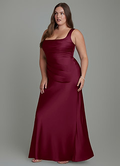 Azazie Agustina Bridesmaid Dresses Mulberry Mermaid Corset Stretch Satin Dress image11