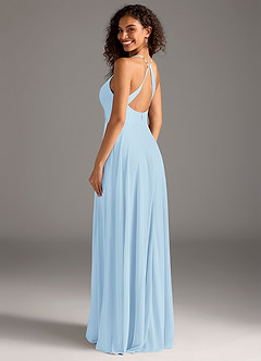 Azazie Davis Bridesmaid Dresses Sky Blue A-Line Pleated Mesh Dress image3