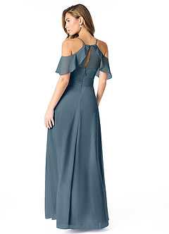 Azazie Dakota Bridesmaid Dresses Twilight A-Line V-Neck Pleated Chiffon Dress image2