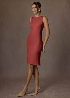 front Kennedy Terracota Vestido estruturado com elastano