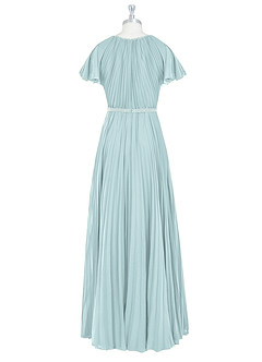 Azazie Kara Bescheidene Brautjungfernkleider A-Linie Plissee Chiffon Bodenlänge Kleid image14