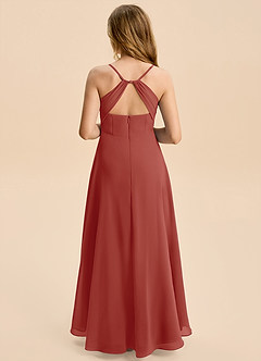 Azazie Gia Junior A-Linie Plissee Chiffon Kleid Terrakotta image2