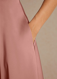 Azazie Niles Mother of the Bride Dresses Rosette A-Line Trains Stretch Satin Dress image9
