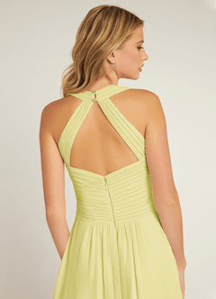 Azazie Claudia Abiti da Damigella Abito A-Line in Chiffon Scollo a Cuore Sorbetto Al Limone image6