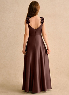 Azazie Rosita Girls Formal Flower Girl Klänningar Klä A-Line i Stretch Satin Plisserad image5