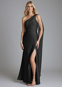 Azazie Loreen Final Sale Sky Blue Mermaid One Shoulder Stretch Satin Dress image1