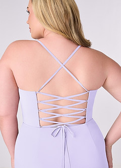 Barbie ♥ Azazie Bridesmaid Dresses Lilac Sheath Corset Chiffon Dress image8