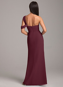 Azazie Wynter Jurken voor bruidsmeisjes Jurk van Chiffon met Kolom Off the Shoulder Cabernet image6
