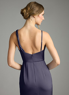 Azazie Samara Abiti da Damigella Abito Sirena in Raso Elasticizzato Plissettato Stormy image6