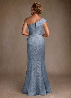 Azazie Hampton Abiti per la Madre della Sposa Abito Sirena in Burnout Floreale Monospalla Blu Polveroso image3