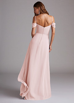 Azazie Marley Bridesmaid Dresses Blushing Pink A-Line Off the Shoulder Chiffon Convertible Dress image8