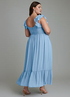 Azazie Anaya Bridesmaid Dresses Powder Blue A-Line Sweetheart Neckline Chiffon Dress image11