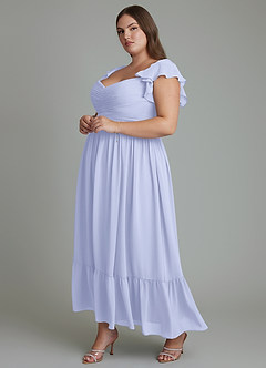 Azazie Anaya Brautjungfernkleider A-Linie Herzausschnitt Chiffon Kleid Lavendel image10