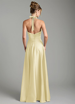 Azazie Tenaya Bridesmaid Dresses Lemon Sorbet A-Line Sweetheart Neckline Stretch Satin Dress image7