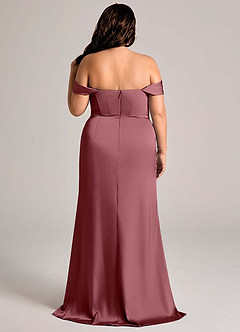 Azazie Johana Vestidos de damas de honor Vestido de Rosa Del Desierto de Satén Elástico de Corte Sirena Convertible con Vestidos sin tirantes image11