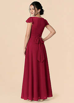 Azazie Payton Robe Trapèze en Mousseline de soie Arc Bourgogne image2