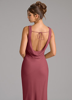Azazie Rylina Bridesmaid Dresses Merlot Mermaid Pleated Chiffon Dress image2