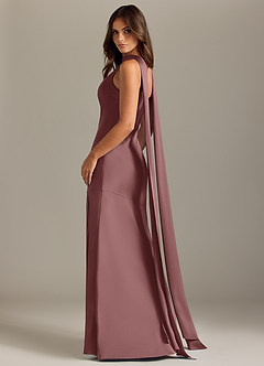 Azazie Kinsley Bridesmaid Dresses Vintage Mauve Mermaid Side Slit Stretch Satin Dress image6