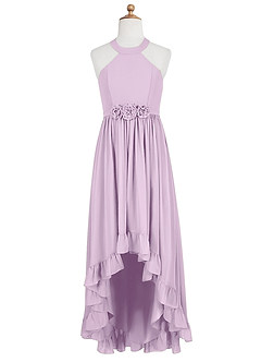 Azazie Hermione Junior Eucalyptus A-Line Chiffon Dress image7