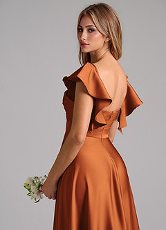 Azazie Leilani Brautjungfernkleider A-Linie Gestreift Stretch-Satin Kleid Kanel image9