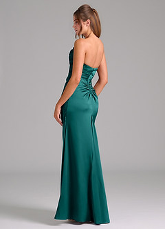 Azazie Lucille Bridesmaid Dresses Peacock Mermaid Strapless Stretch Satin Convertible Dress image4