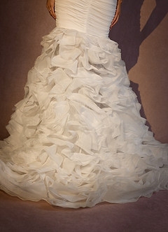 Azazie Gianina Wedding Dresses Diamond White Mermaid Strapless Organza Dress image8