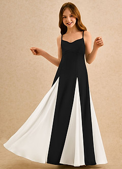 Azazie Mousey Junior Formal Flower Girl Klänningar Klä A-Line i Stretch crepe Älskling Halsringning image5