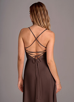 Azazie Mei Bridesmaid Dresses Ganache A-Line Chiffon Dress image2