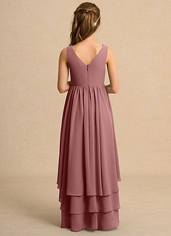 Azazie Kitten Junior Formal Jurken voor bloemenmeisjes A-Lijn Jurk van Chiffon Woestijnroos image2