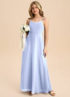 Azazie Shale Junior Robe Trapèze en Mousseline de soie Arc Eis image5